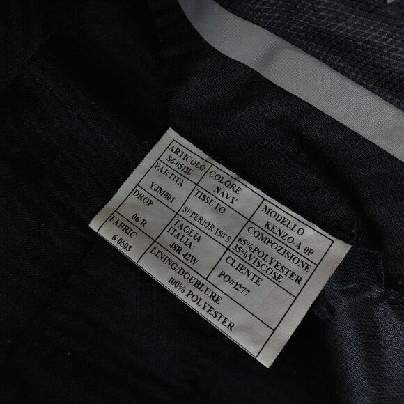 Caravelli Slim Fit Italian design Harry 2B Super 150s 48R Navy Blue 2pc Suit - Picture 15 of 16